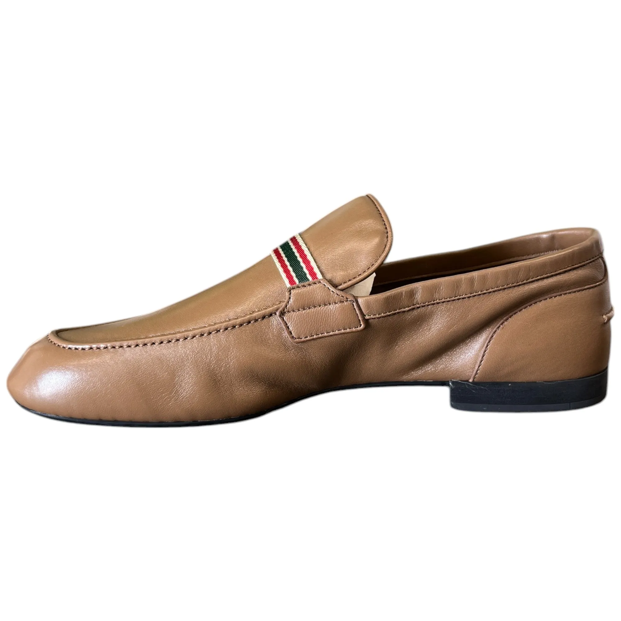 Men's Web Stripe Loafers Brown Size EU 41.5 / UK 7.5