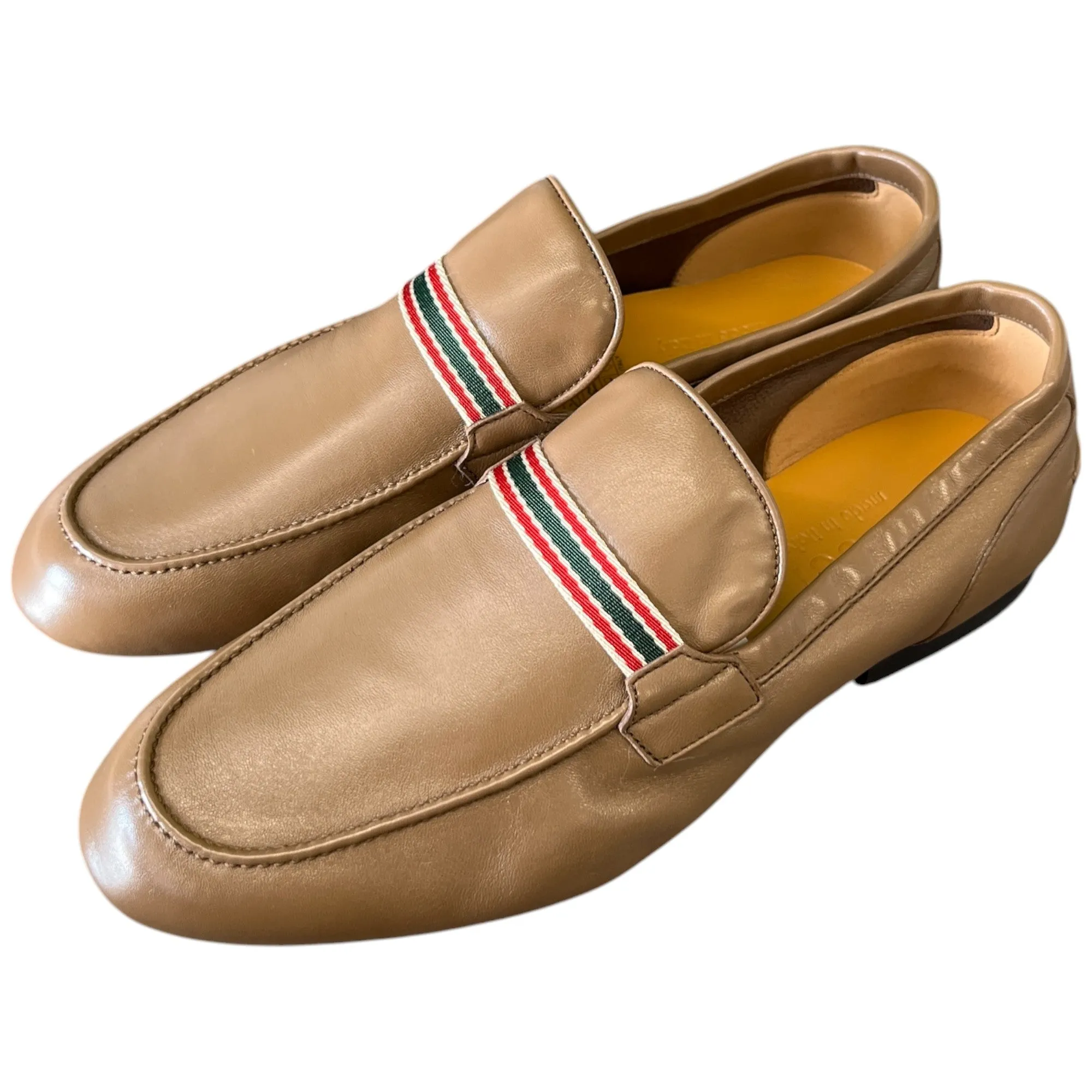 Men's Web Stripe Loafers Brown Size EU 41.5 / UK 7.5