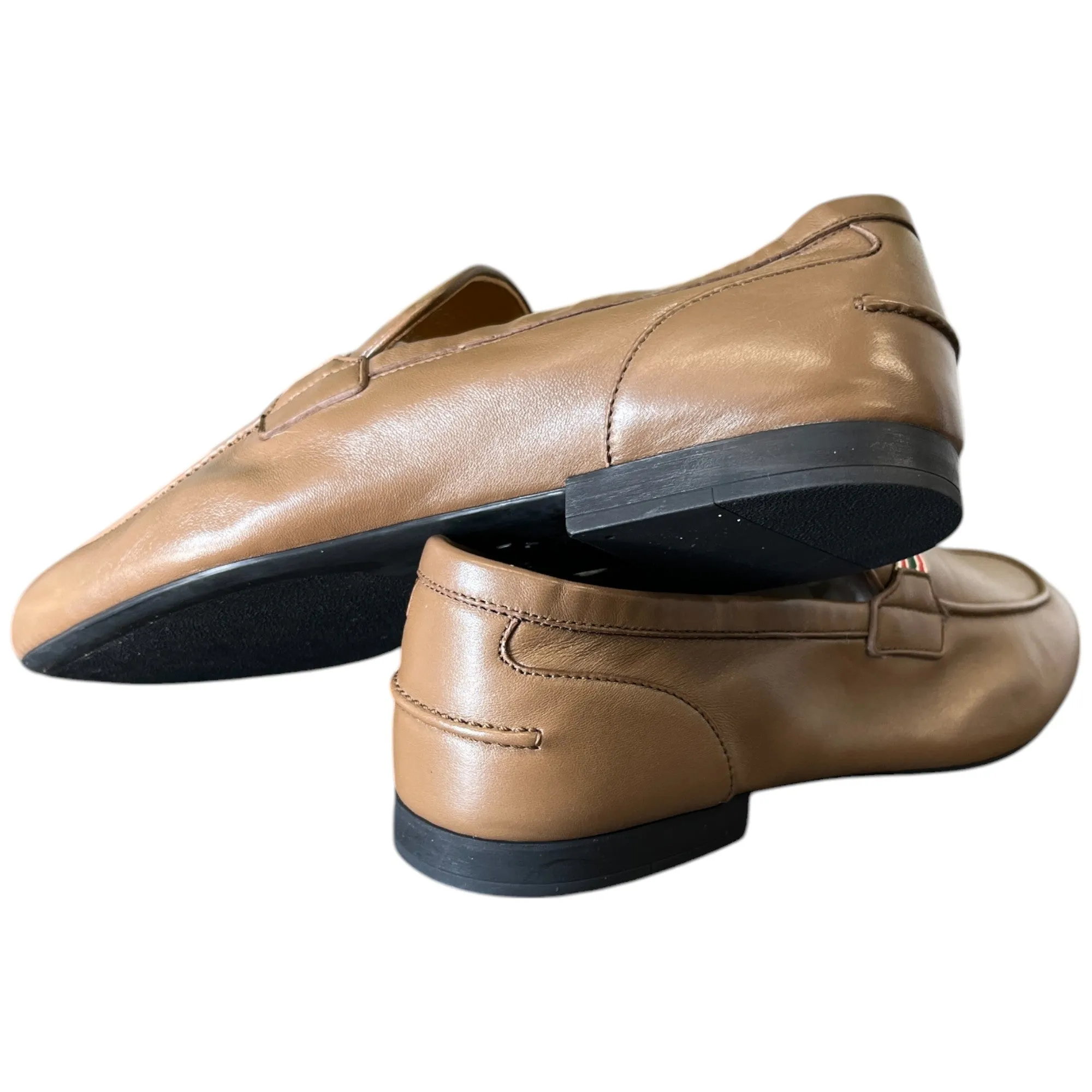 Men's Web Stripe Loafers Brown Size EU 41.5 / UK 7.5