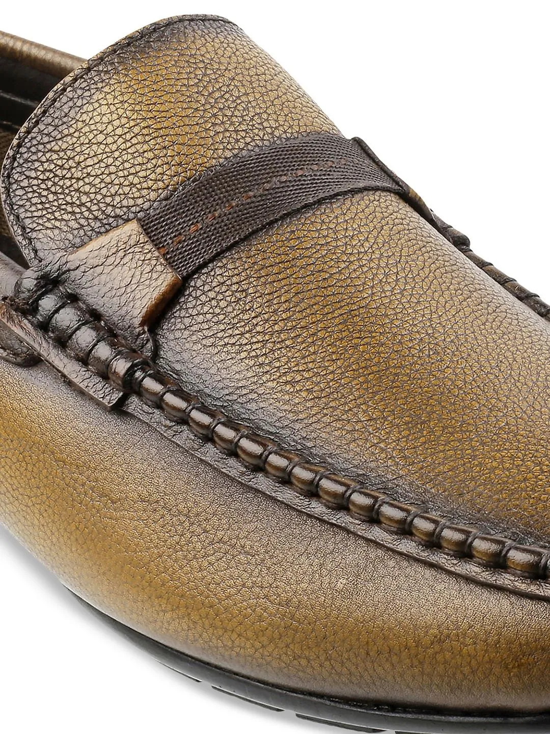 Metro Men Brown Leather Loafers