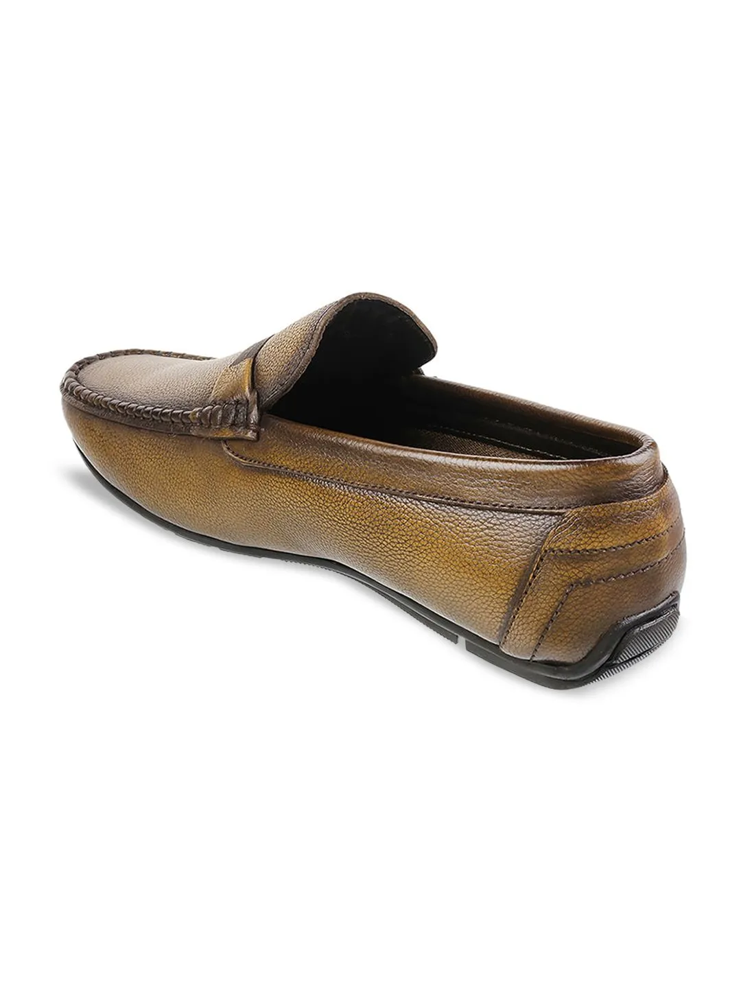 Metro Men Brown Leather Loafers