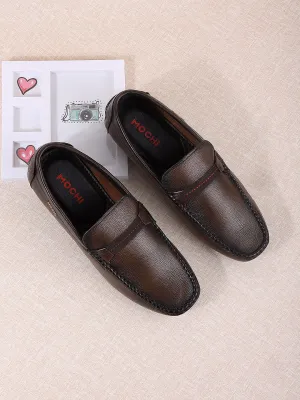 Metro Men Brown Leather Loafers