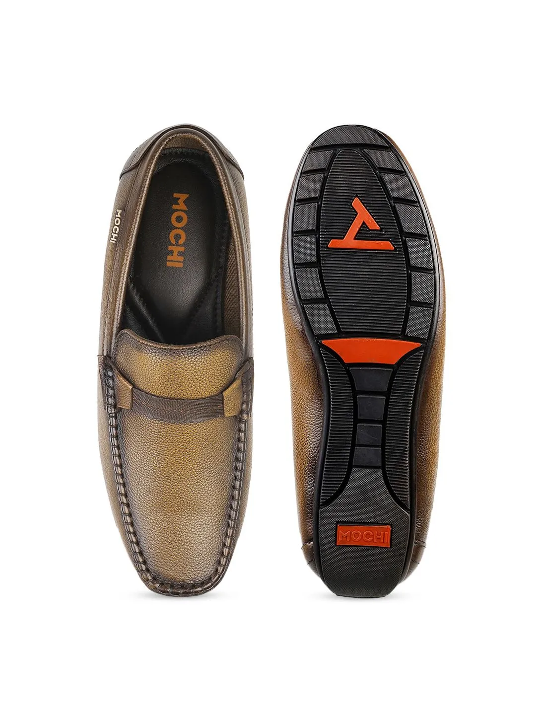 Metro Men Brown Leather Loafers