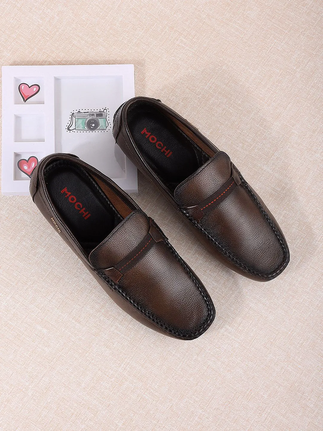 Metro Men Brown Leather Loafers