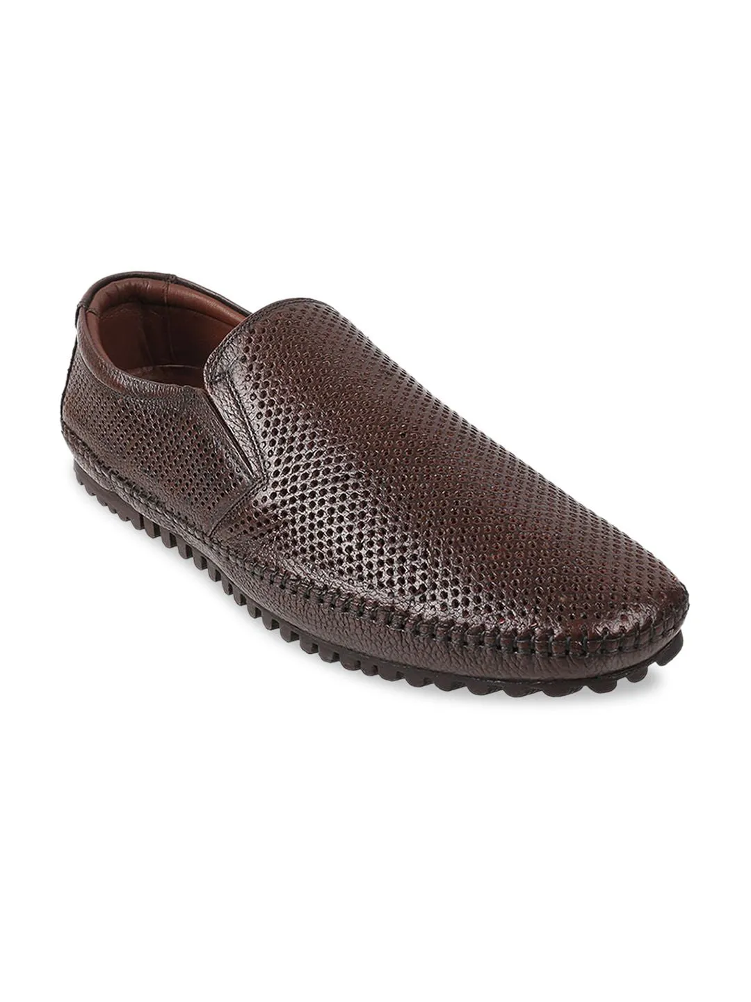 Metro Men Textured Leather Loafers