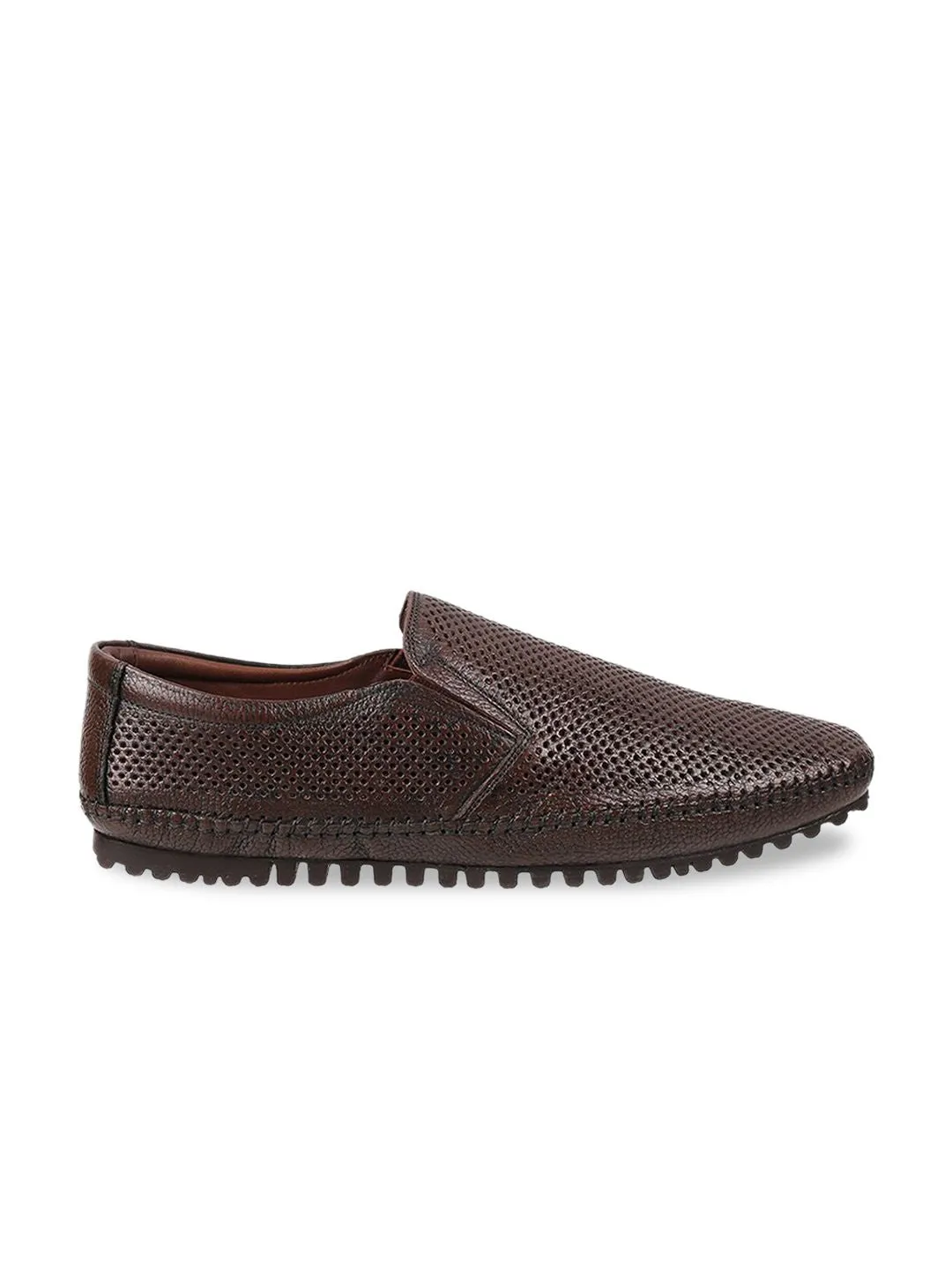 Metro Men Textured Leather Loafers