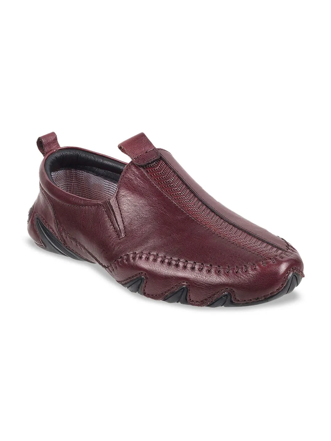 Metro Men Textured Leather Loafers