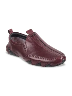 Metro Men Textured Leather Loafers