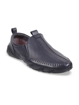 Metro Men Textured Leather Loafers