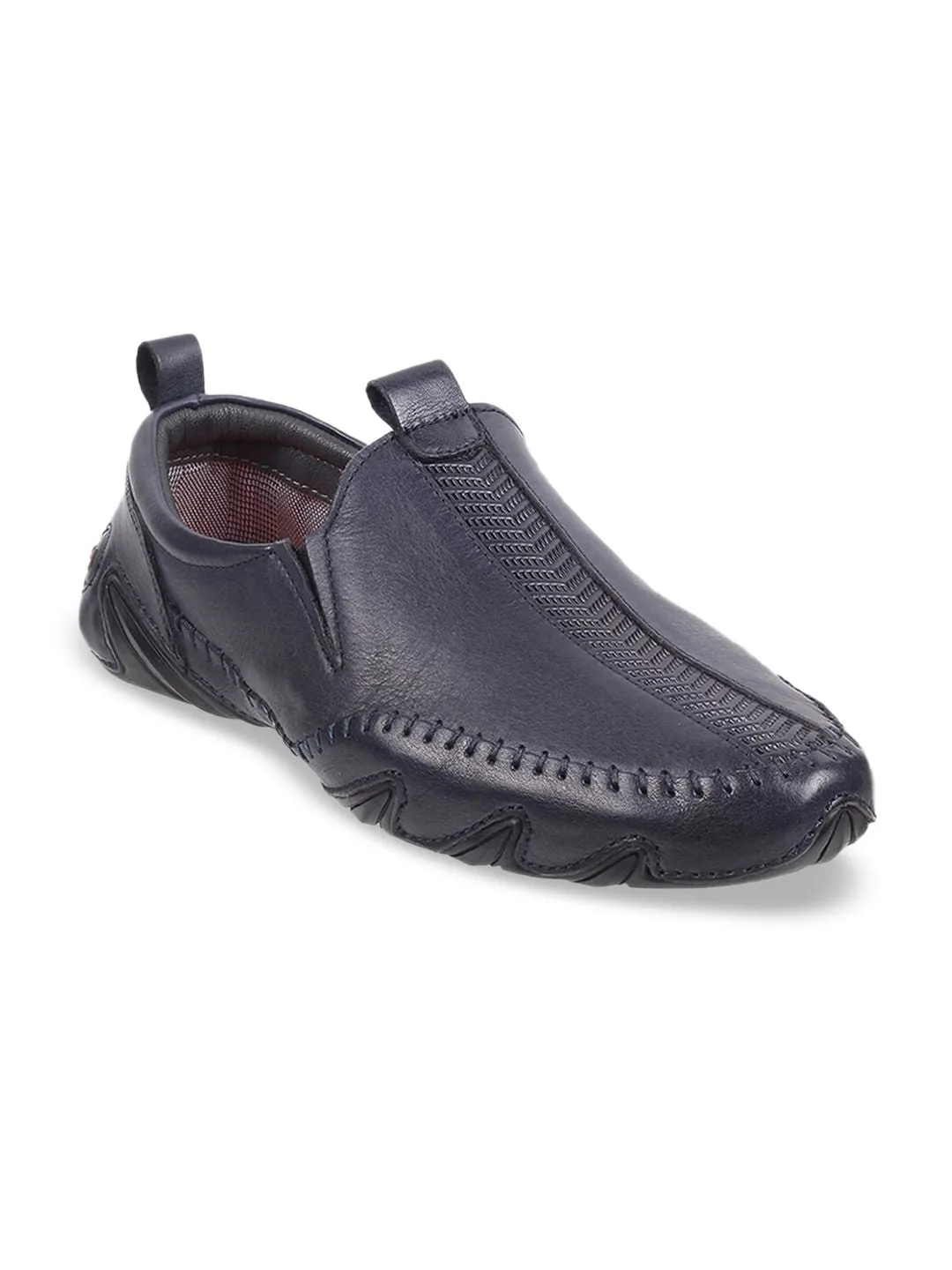 Metro Men Textured Leather Loafers