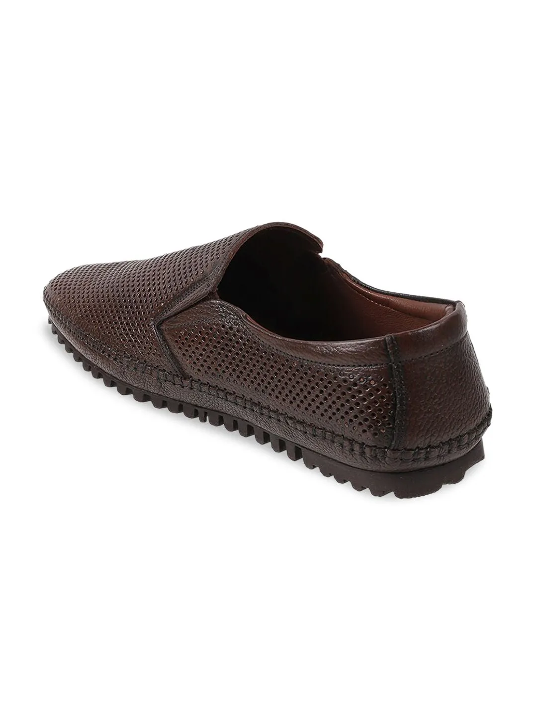 Metro Men Textured Leather Loafers