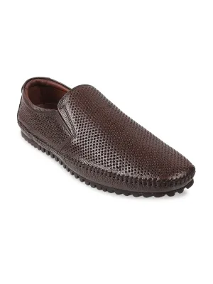 Metro Men Textured Leather Loafers