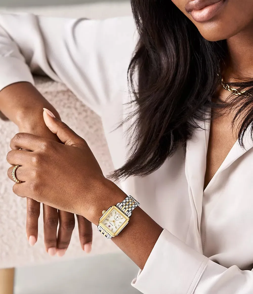 Michele Deco Mid Two-Tone Diamond Dial Watch