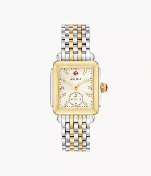 Michele Deco Mid Two-Tone Diamond Dial Watch