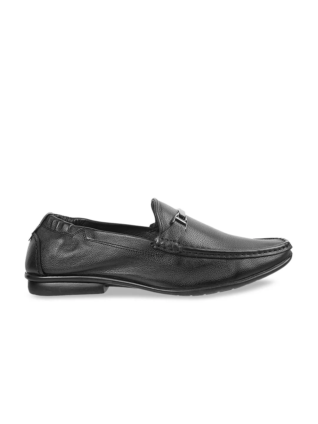 Mochi Men Black Leather Loafers