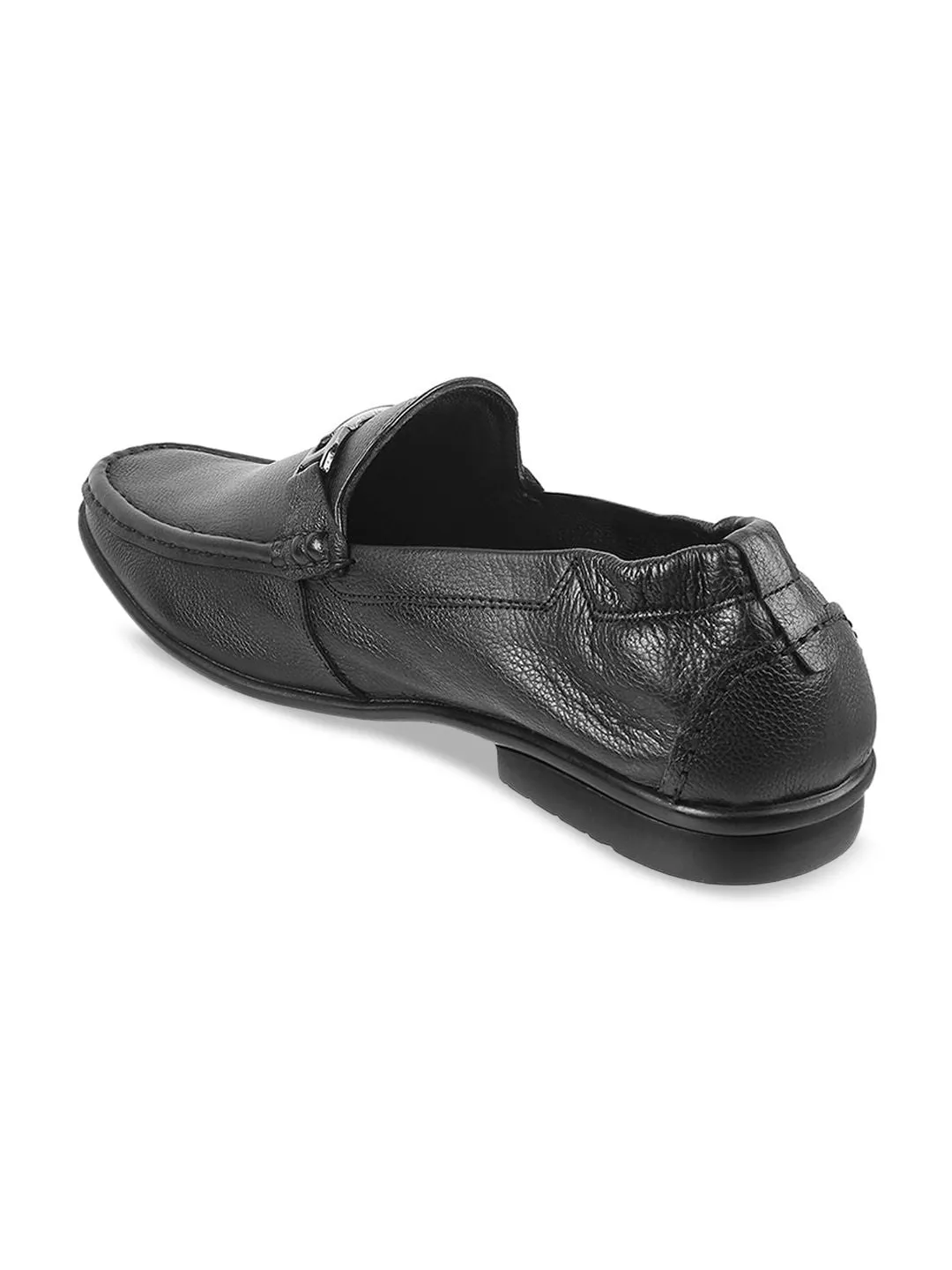 Mochi Men Black Leather Loafers