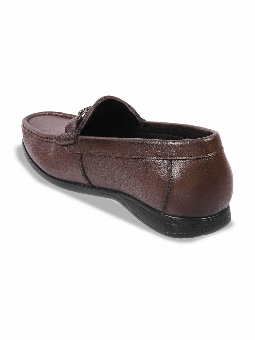 Mochi Men Textured Leather Round Toe Formal Loafers