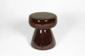 Mushroom Ceramic Garden Stool Brown