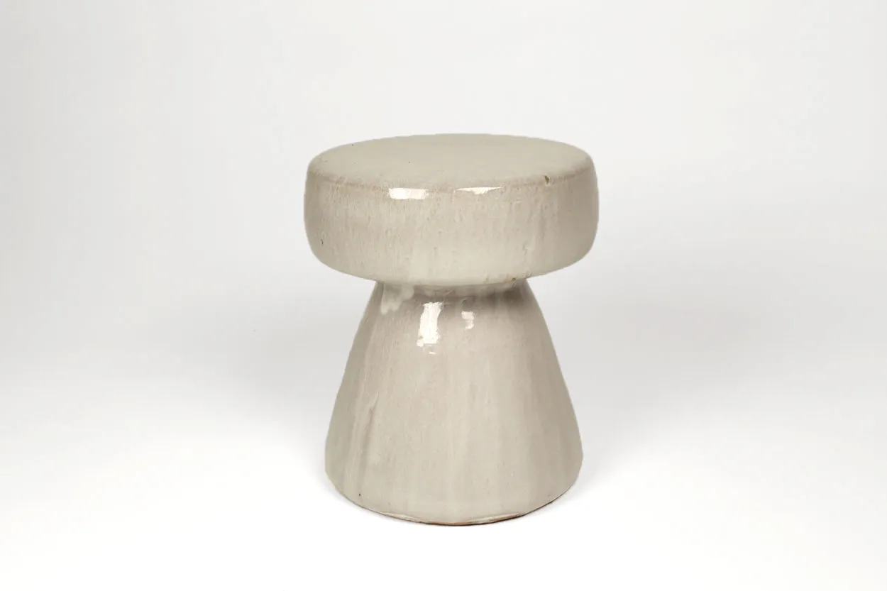 Mushroom Ceramic Garden Stool Brown