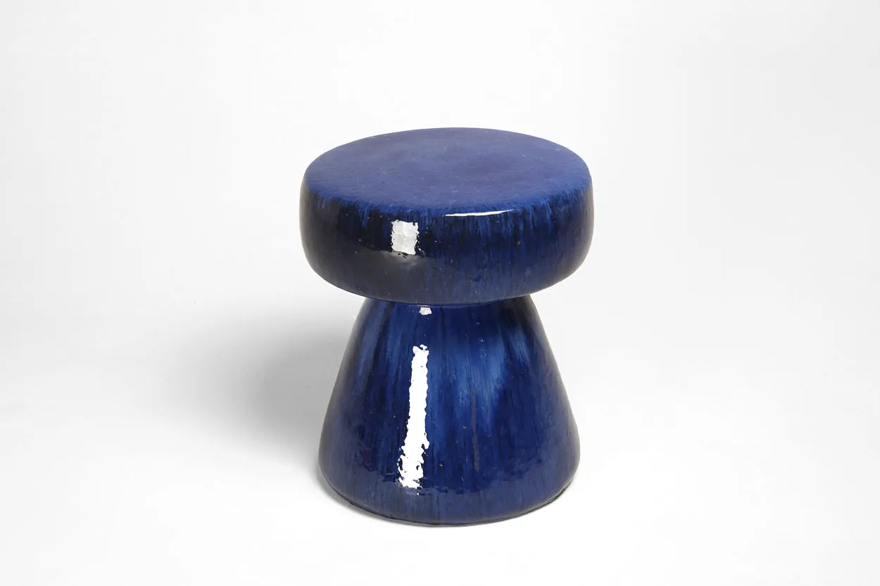 Mushroom Ceramic Garden Stool Brown