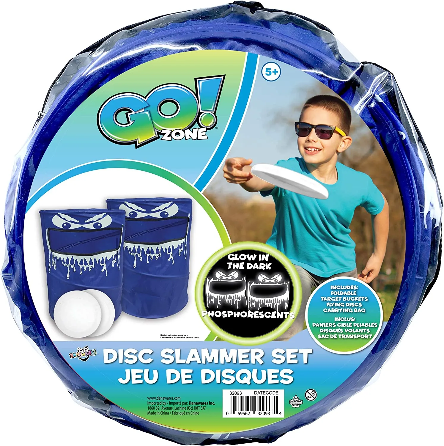 New Danawares Corp. Go! Zone Glow in The Dark Disc Slammer Set, indoor/outdoor!