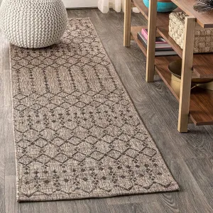 NEW JONATHAN Y Ourika Moroccan Geometric Textured Weave Indoor/Outdoor Natural 2 ft. 2" x 8 ft. Runner Rug, Bohemian,EasyCleaning,HighTraffic,LivingRoom,Backyard, Non Shedding
