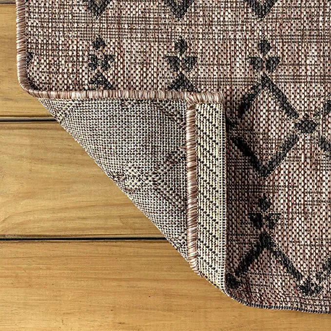 NEW JONATHAN Y Ourika Moroccan Geometric Textured Weave Indoor/Outdoor Natural 2 ft. 2" x 8 ft. Runner Rug, Bohemian,EasyCleaning,HighTraffic,LivingRoom,Backyard, Non Shedding