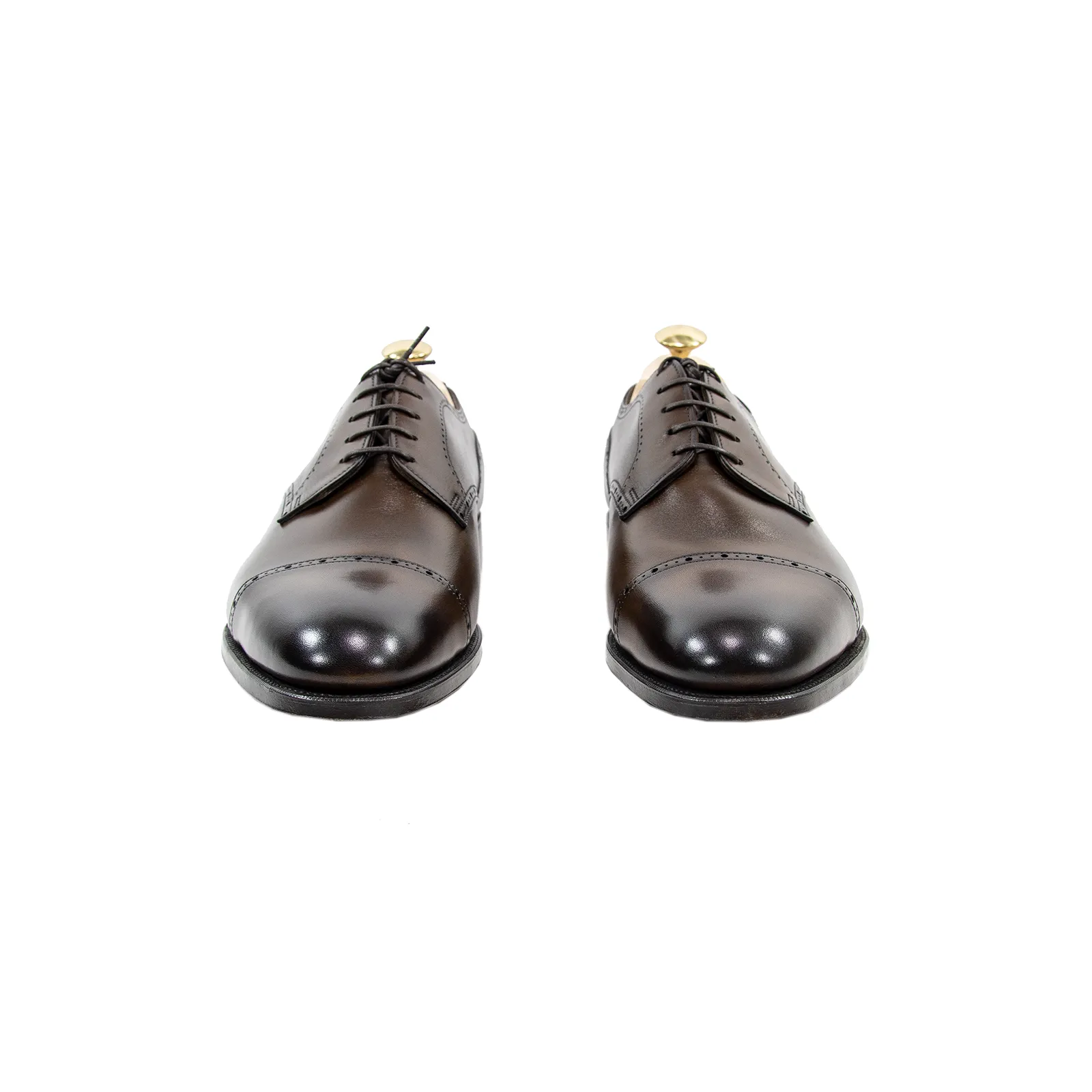 NIB $1380 Edward Green Wells E82 Dark Oak Antique Brogue Cap Toe Shoes   Trees