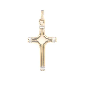 Open Detail Cross - 14kt Two-Tone Gold