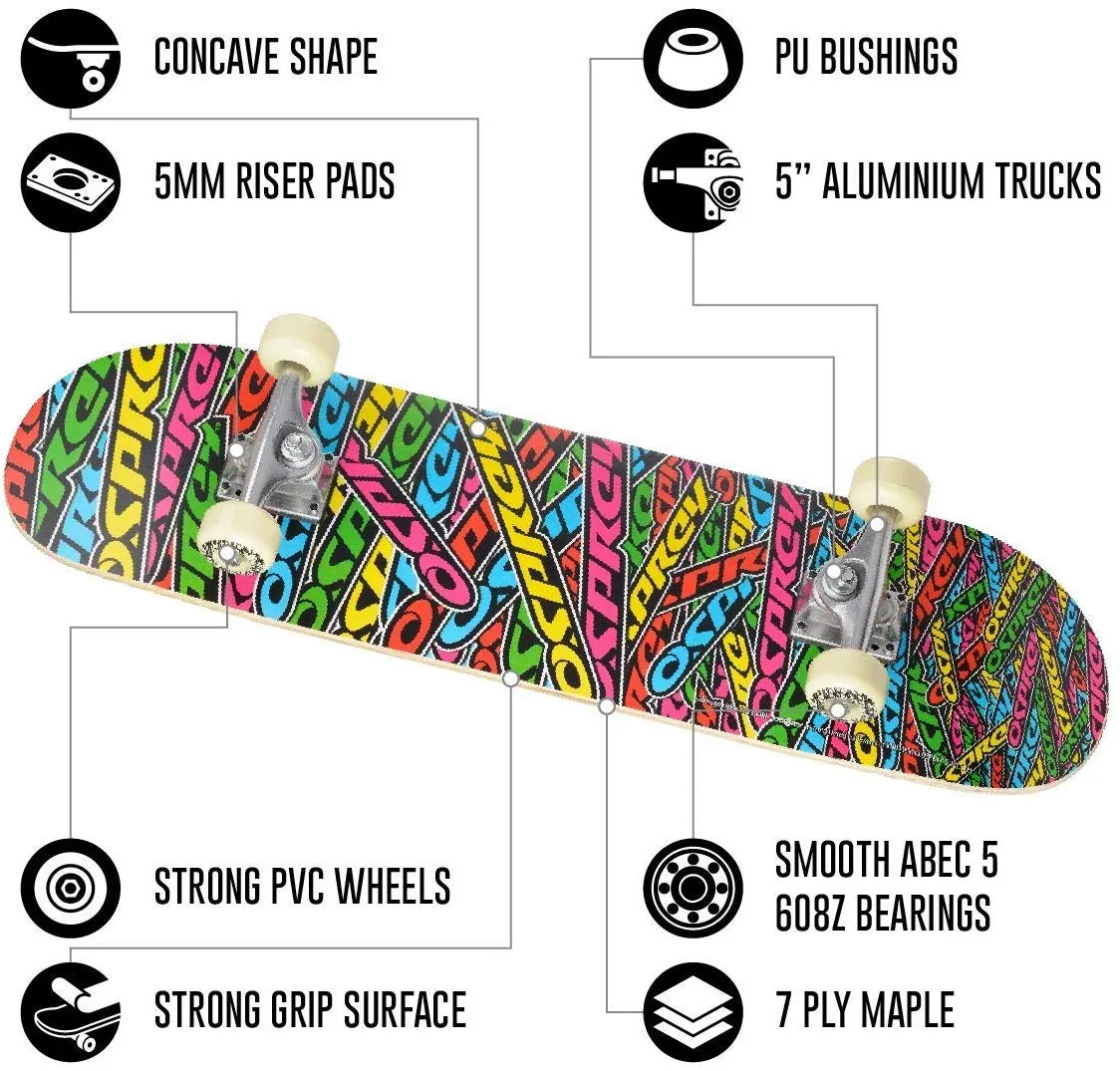 Osprey Beginners Double Kick Trick Skateboard - Stickers