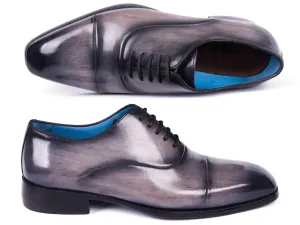 Paul Parkman Men's Cap Toe Oxfords in Gray Burnished