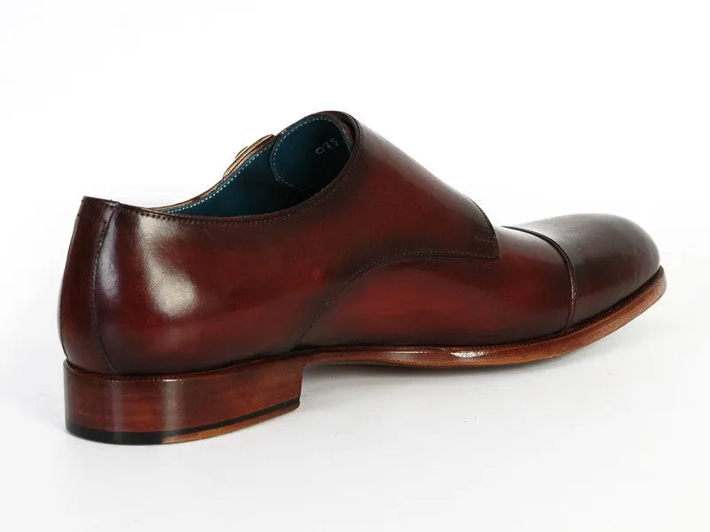 Paul Parkman Men's Leather Double Monkstraps in Dark Brown