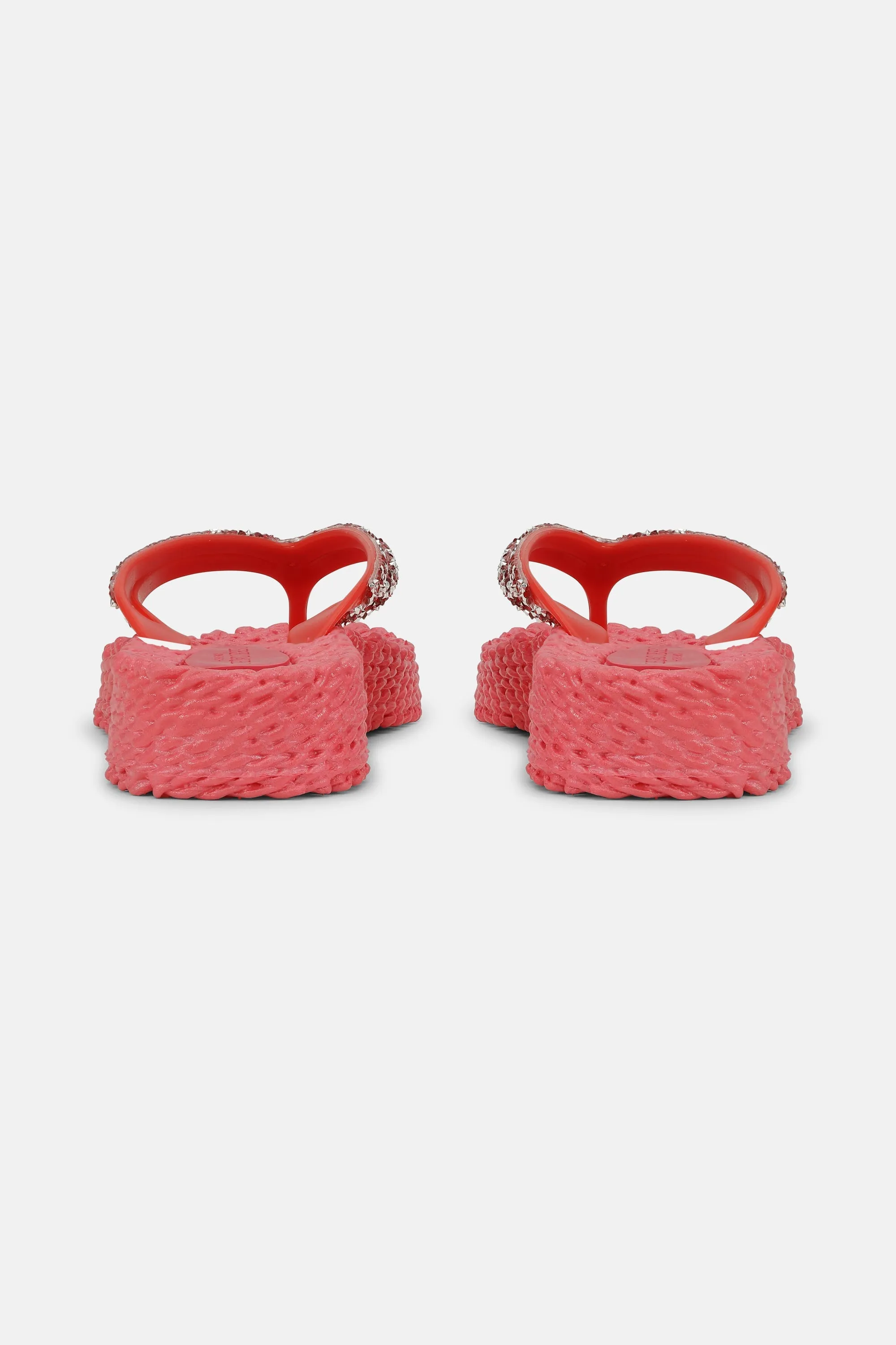 Platform Flip-flops Glittersten - Raspberry