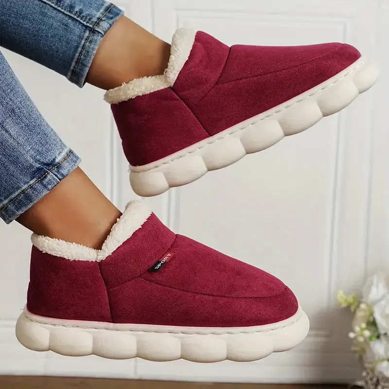Plush Lined Platform Slippers