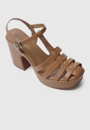 Poppy Platform Sandals (Brown)