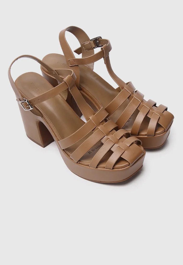 Poppy Platform Sandals (Brown)