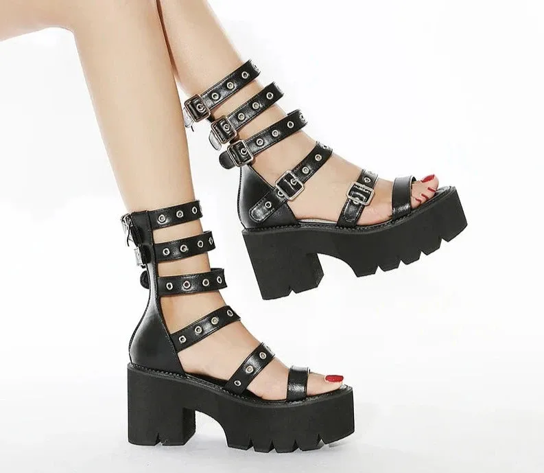 Punk Gladiator Platform Sandals