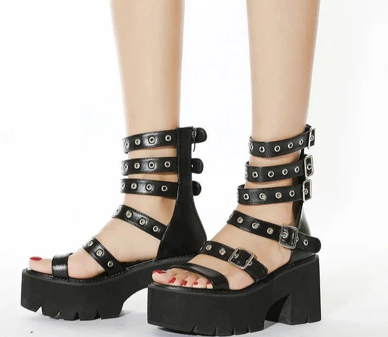 Punk Gladiator Platform Sandals