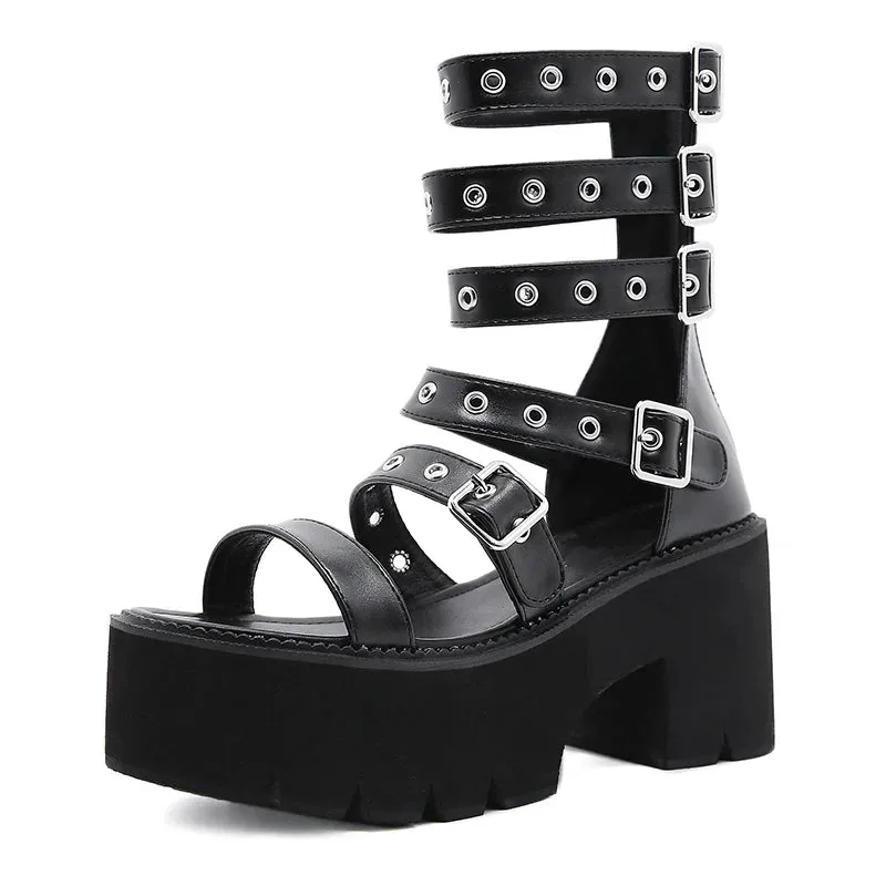 Punk Gladiator Platform Sandals