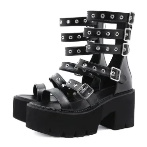 Punk Gladiator Platform Sandals