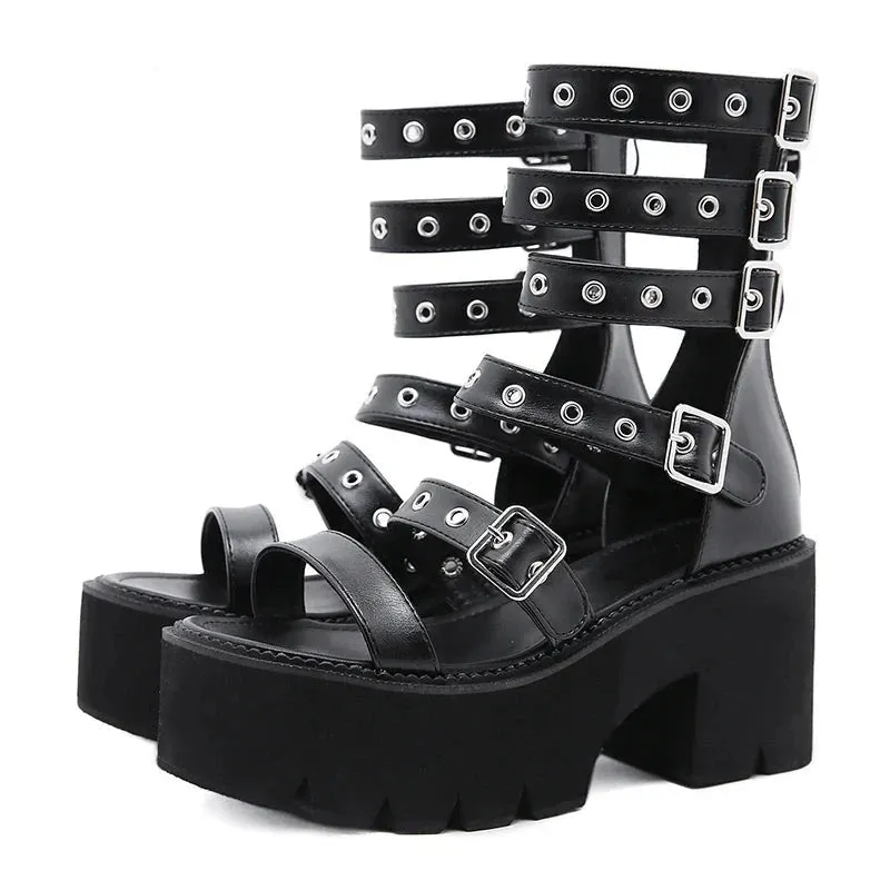 Punk Gladiator Platform Sandals