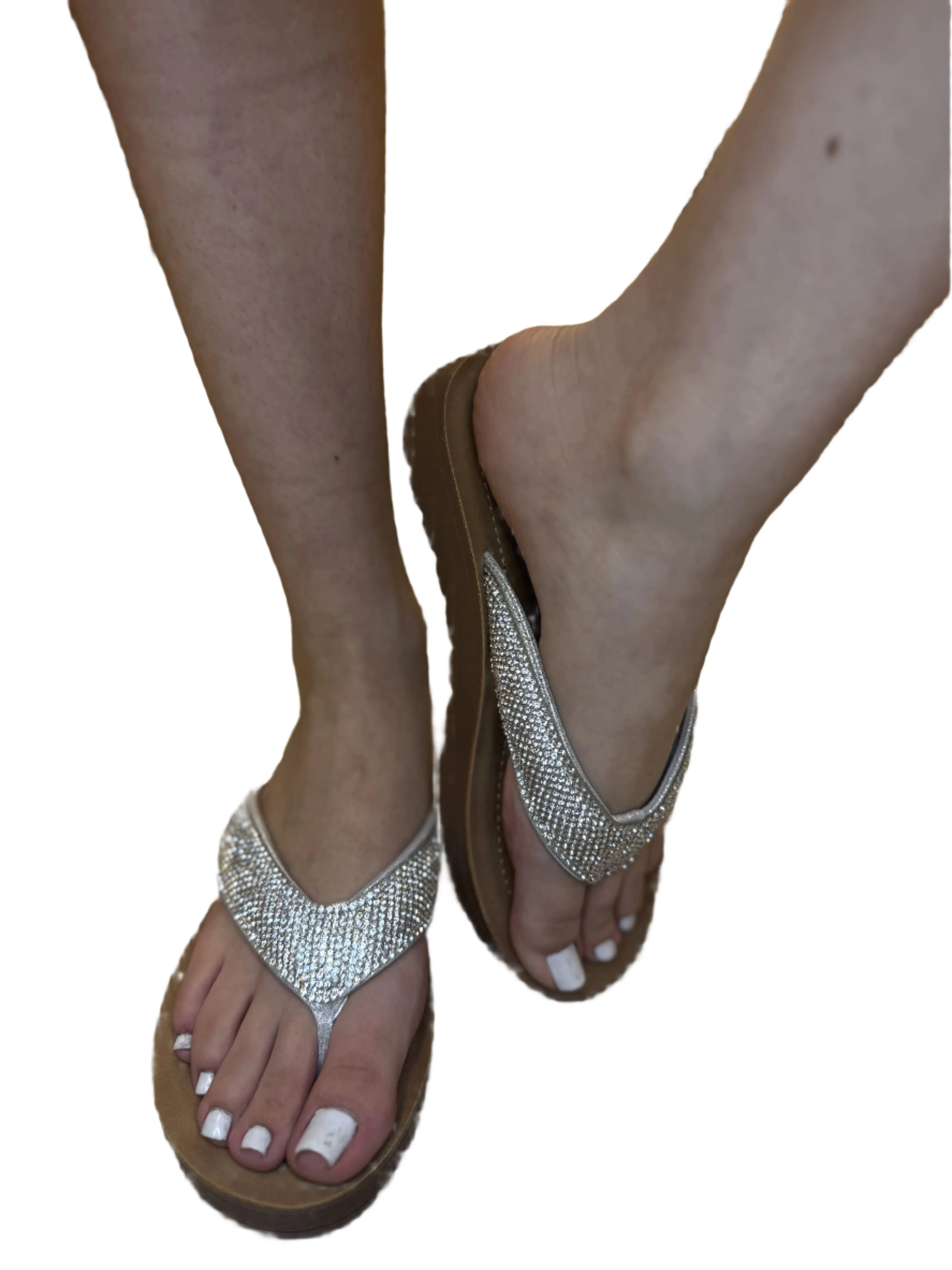 RHINESTONE PLATFORM FLIP FLOP SANDAL AUROY-S
