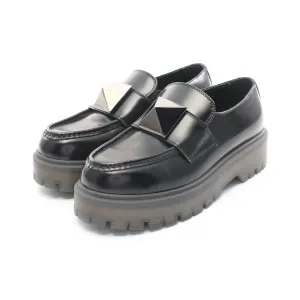 Rockstud Loafers Leather Black Platform