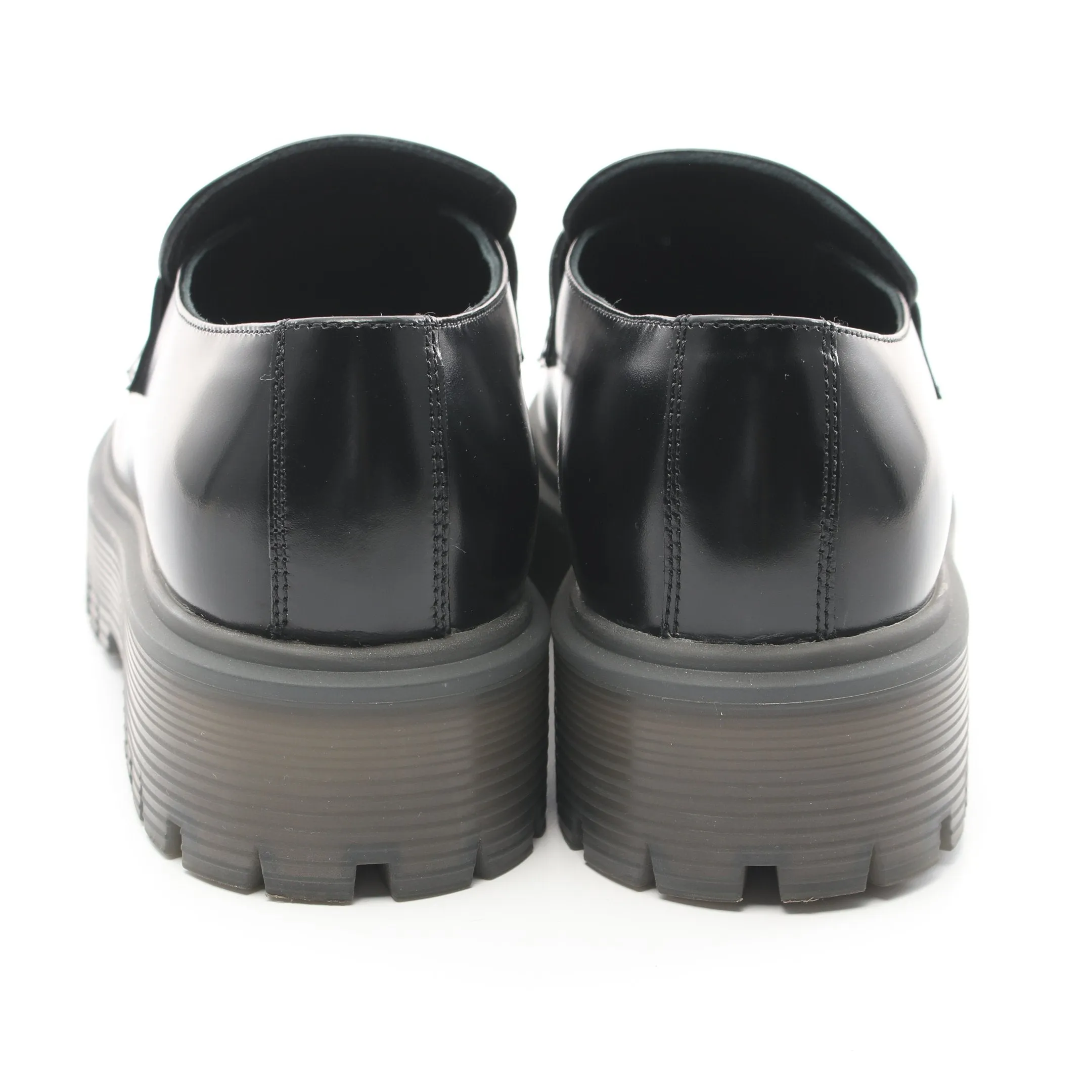 Rockstud Loafers Leather Black Platform