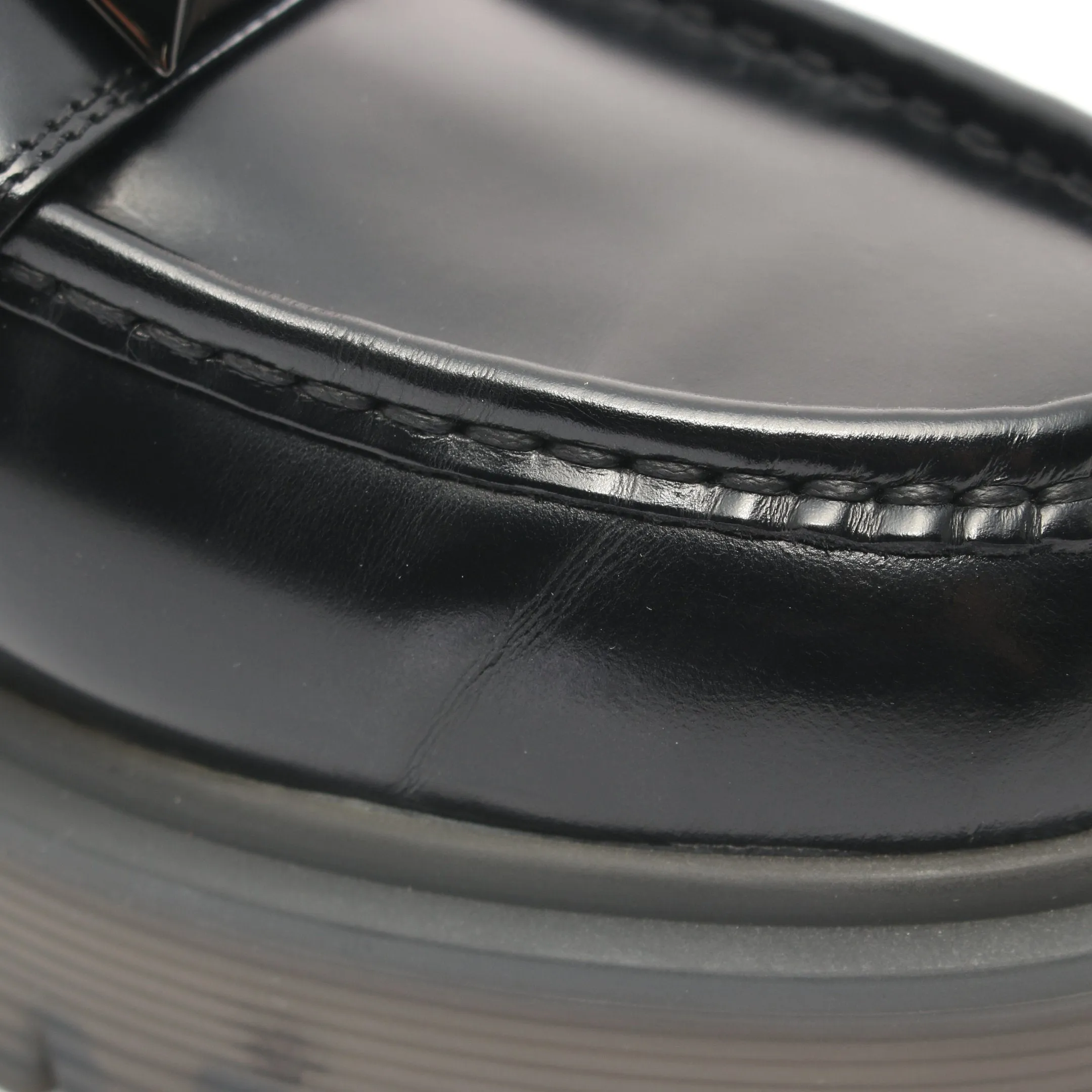 Rockstud Loafers Leather Black Platform