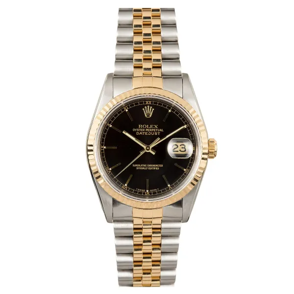 Rolex Steel and Gold Datejust #16233 Black Dial