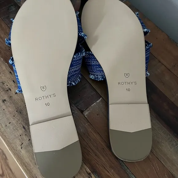 Rothy’s The Knot Frayed Sandals in Indigo