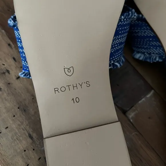 Rothy’s The Knot Frayed Sandals in Indigo