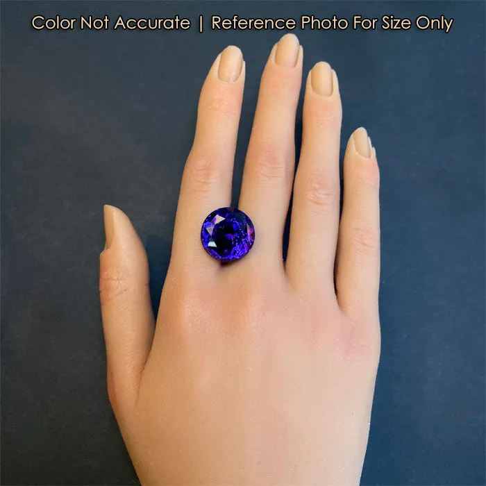 Round Brilliant Cut Tanzanite w/ Red Flash 29.58 Carats