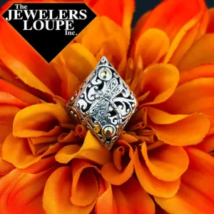 Samuel B. Sterling Silver and 18K Yellow Gold Dragonfly Ring, Size 7 (91283)